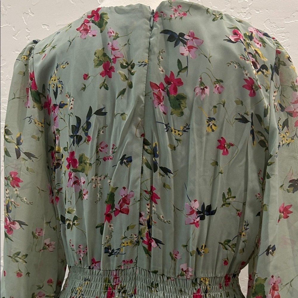 Taylor Green Floral Long Sleeve Dress  JT - Picture 3 of 7
